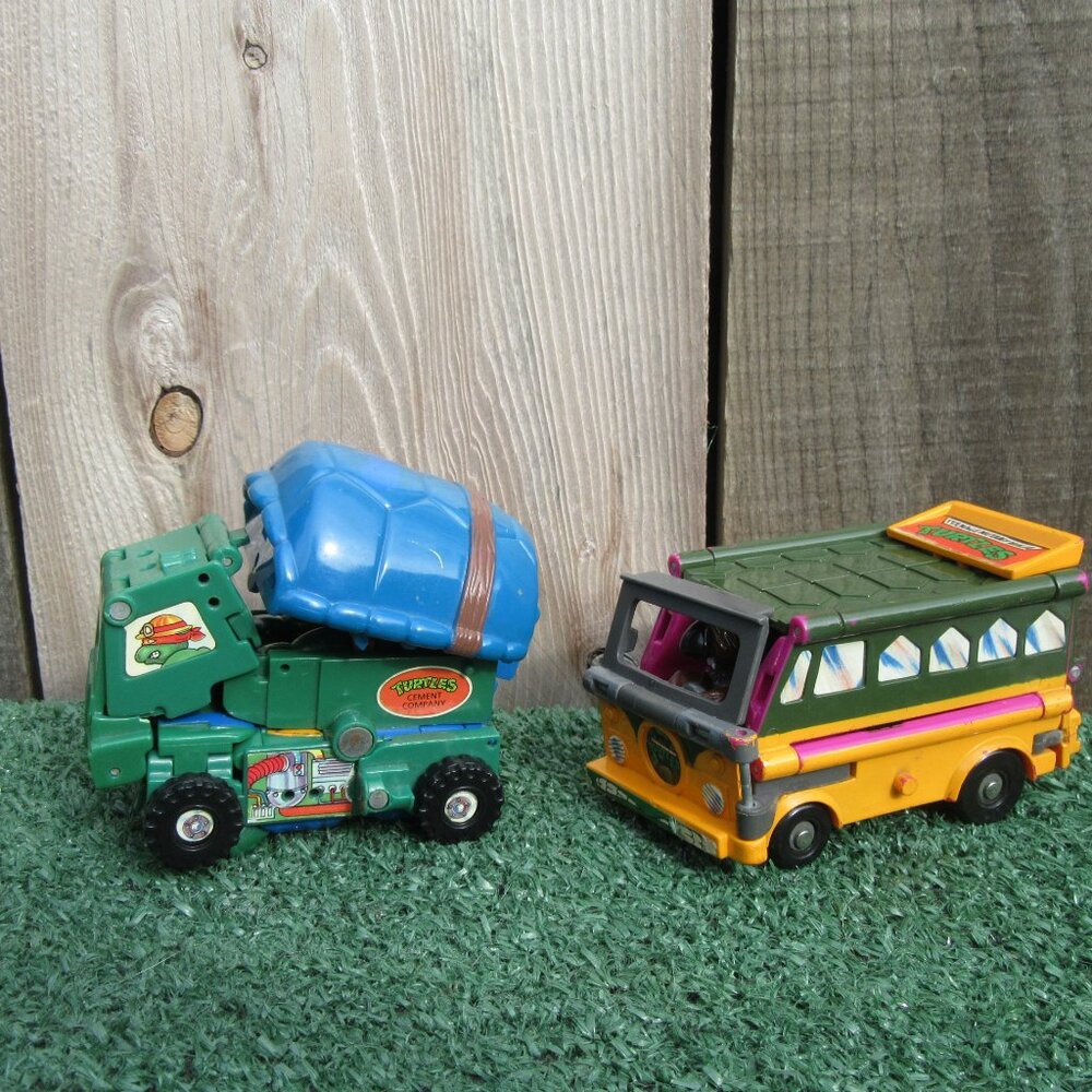 Vintage TMNT Mighty Mutations Michelangelo Splinter Transformer Toys Truck - Picture 3 of 4